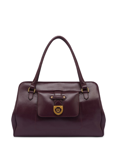 Borsa doppio manico in vitello Shield BORDEAUX
