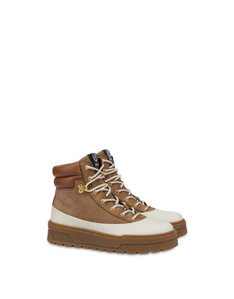 Pollini Ice Cracker pedula in nubuck and rubberized HIDE/MOON