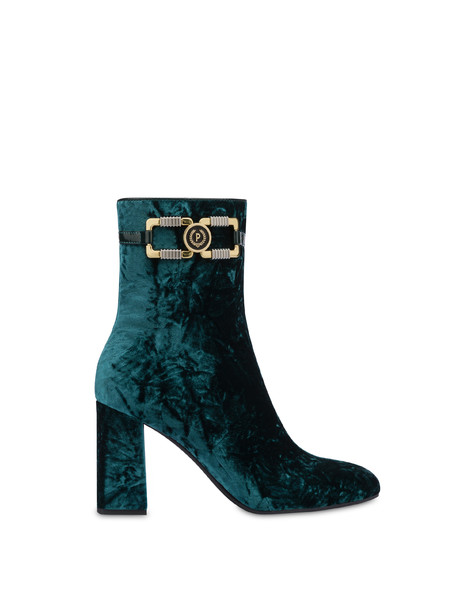 Check The Line velvet ankle boots FOREST/FOREST