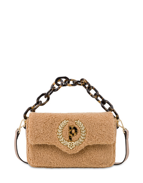 Candy bag effetto shearling con maxi catena BEIGE/BEIGE