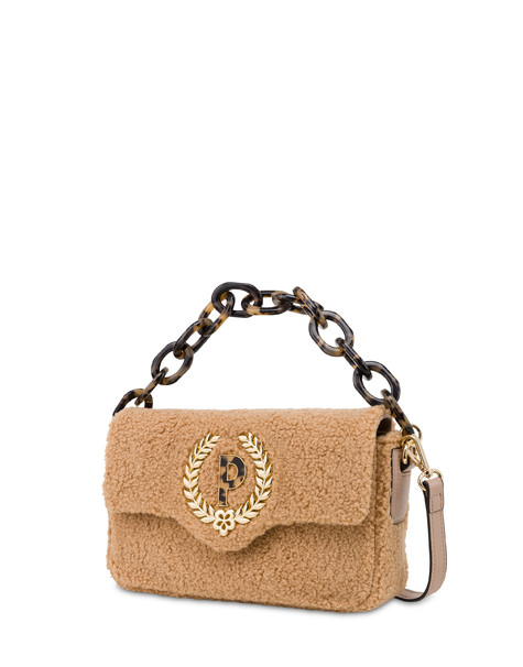 Candy bag effetto shearling con maxi catena BEIGE/BEIGE