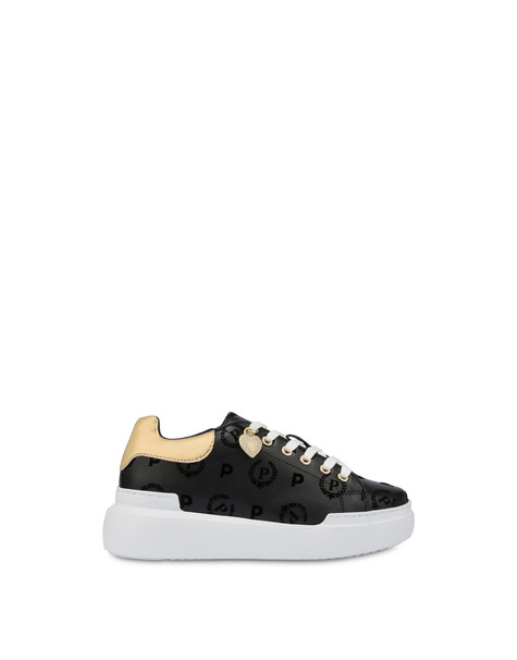 Sneakers con charm Heritage Flock NERO/NERO