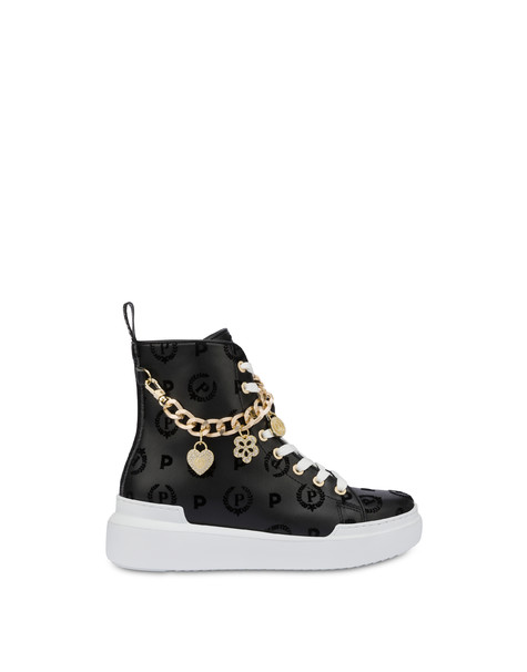 High sneakers con charms Heritage Flock NERO/NERO