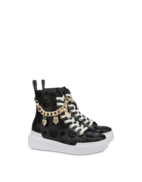 High sneakers with Heritage Flock charms BLACK/BLACK