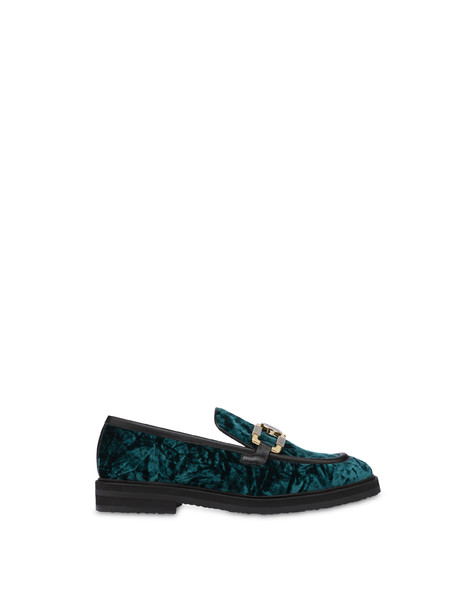 Check The Line velvet loafers FOREST/BLACK