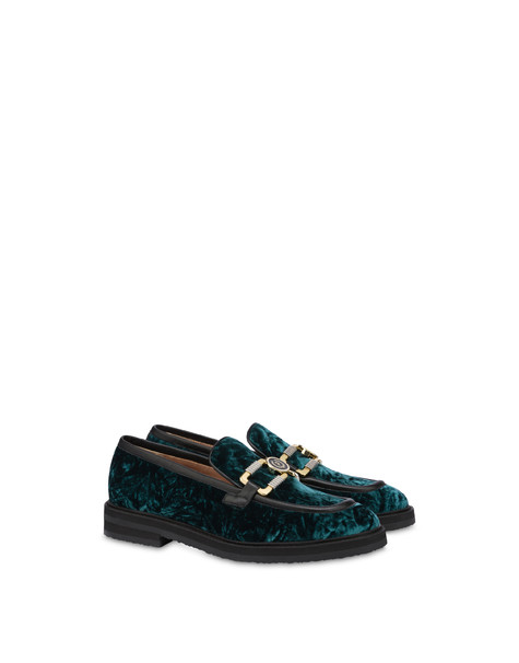 Check The Line velvet loafers FOREST/BLACK