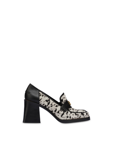 Décolleté in cavallino animalier Marlene BIANCO-NERO/NERO
