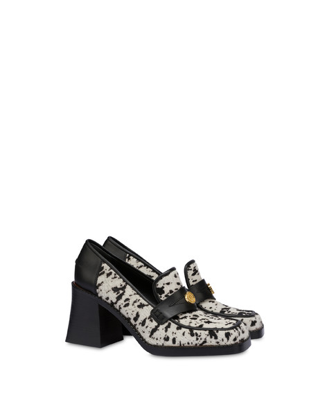 Décolleté in cavallino animalier Marlene BIANCO-NERO/NERO