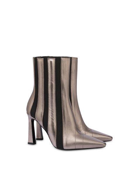 Laminated Elastic Stripes nappa leather boots GUN