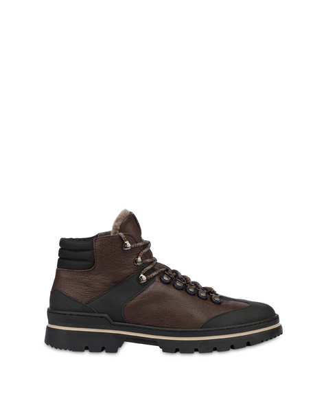 Pollini Ice Cracker walking boots in calfskin DARK BROWN/BLACK/BLACK