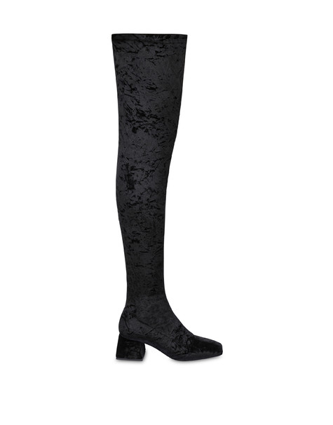 Stivale over-the-knee in velluto Softie NERO