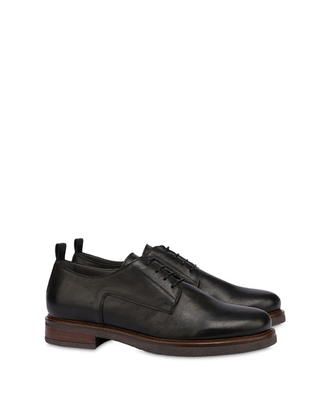 Campbell washed calfskin derbies BLACK