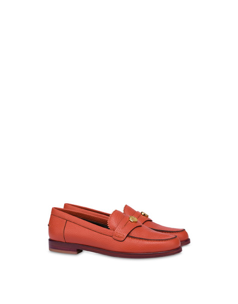 Oxford calfskin moccasins ORANGE