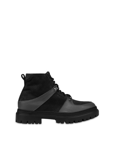 Helton split leather and calfskin ankle boots BLACK/BLACK