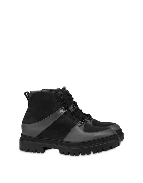 Helton split leather and calfskin ankle boots BLACK/BLACK