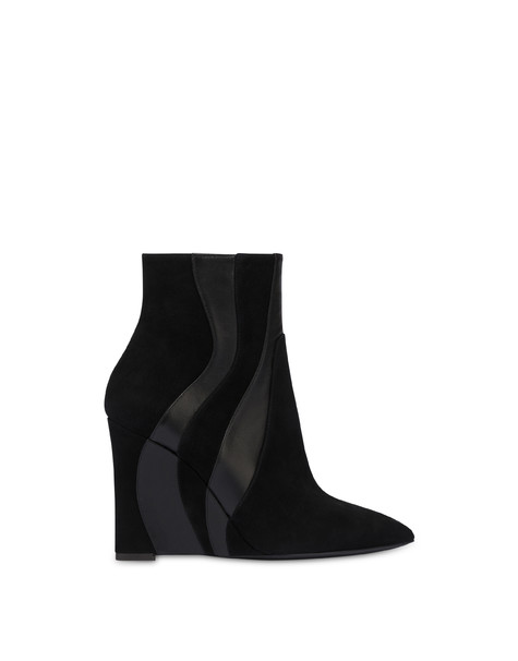 Wave calf leather wedge ankle boot BLACK/BLACK