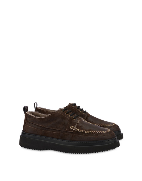 Convy washed nubuck lace-up shoes DARK BROWN
