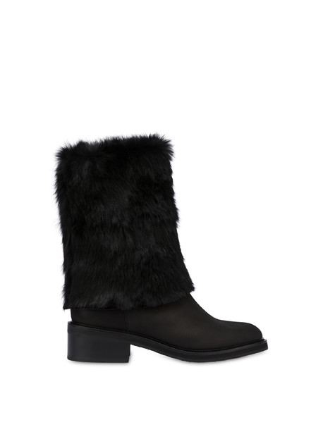 Comfy Urban ankle boots in nubuck and lapin BLACK/BLACK