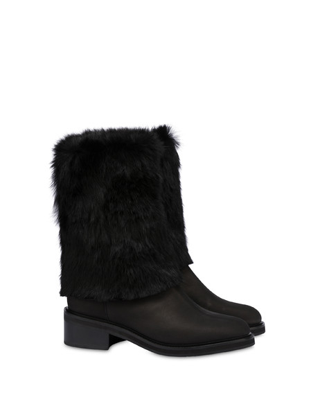 Comfy Urban ankle boots in nubuck and lapin BLACK/BLACK