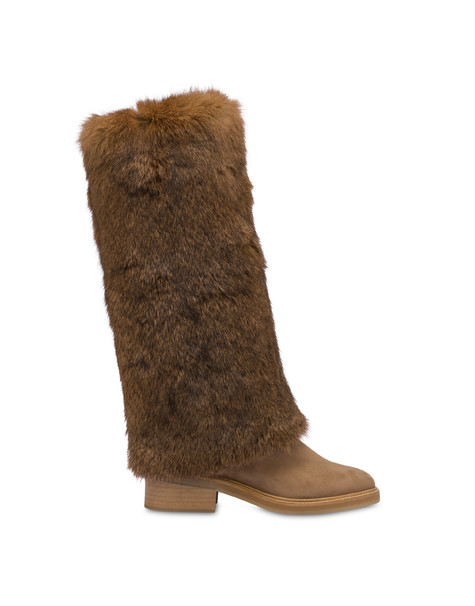 Stivale in nabuk e lapin Comfy Urban CUOIO/CUOIO