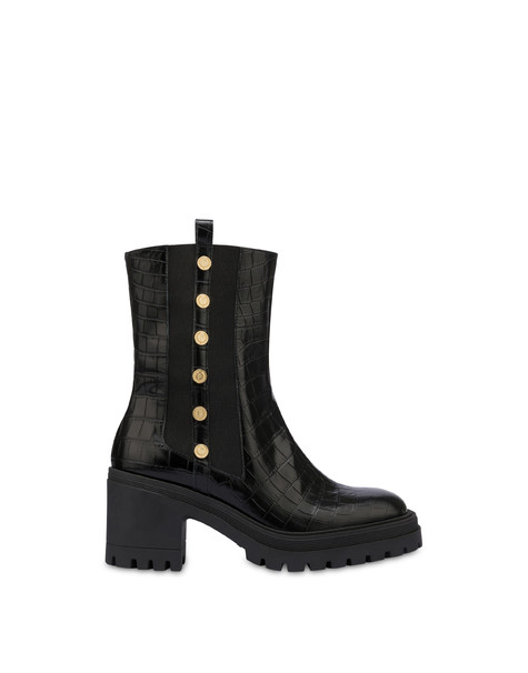Beatles in Royal Penny crocodile print calfskin BLACK