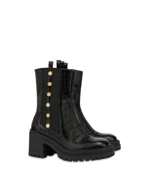 Beatles in Royal Penny crocodile print calfskin BLACK