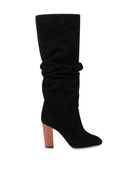 Cuddle suede boots BLACK/ORANGE