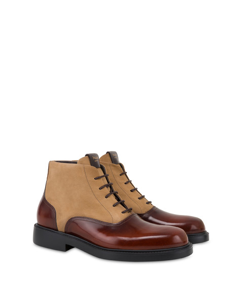 Stivaletti in Nabuk e vitello Newburgh CUOIO/BEIGE