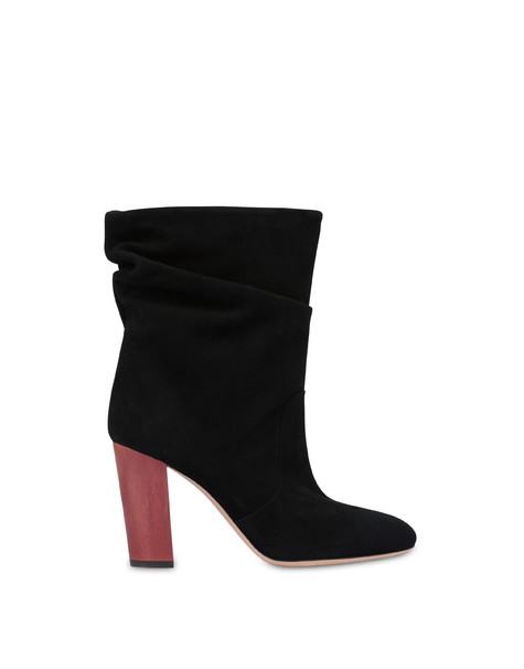 Cuddle suede ankle boots BLACK/ORANGE