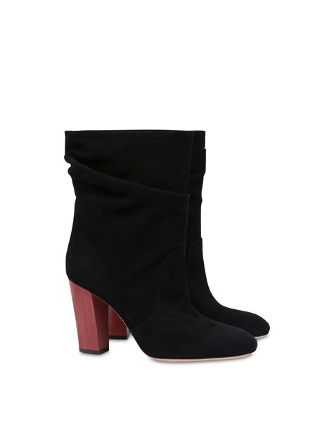 Cuddle suede ankle boots BLACK/ORANGE
