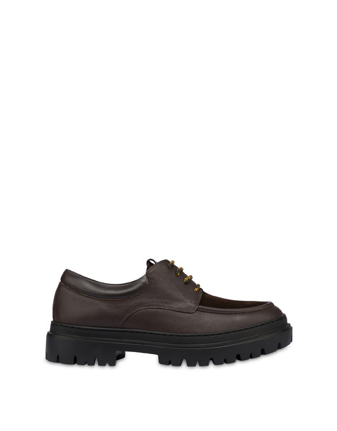 Helton calfskin and split leather laces DARK BROWN/DARK BROWN
