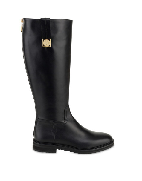 Mannish calfskin boots BLACK