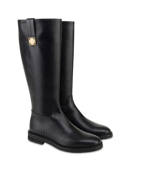 Mannish calfskin boots BLACK