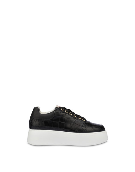 Bon Bon crocodile print sneakers BLACK/BLACK