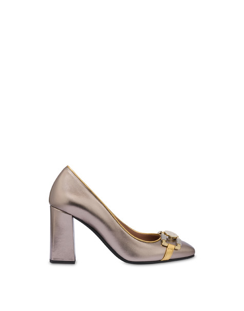 Décolleté in nappa laminata Check The Line FUCILE/ORO
