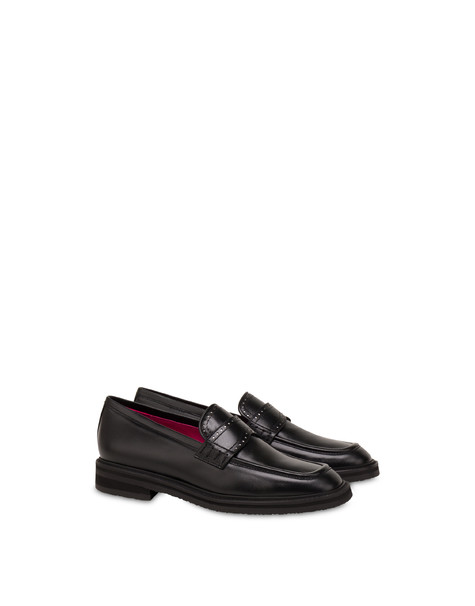 Mocassini in vitello con micro strass Mannish NERO