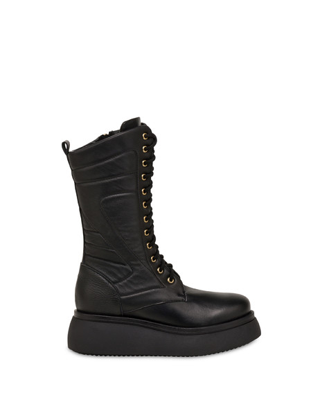 Combat boot in Softie nappa leather BLACK