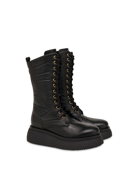 Combat boot in Softie nappa leather BLACK