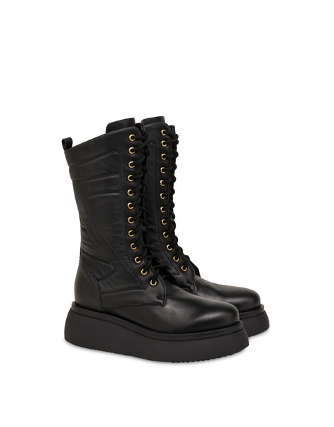 Combat boot in nappa Softie NERO
