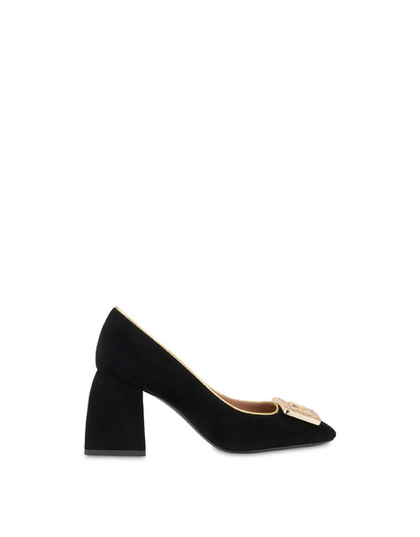 Décolleté in camoscio Snow Crystal NERO/ORO