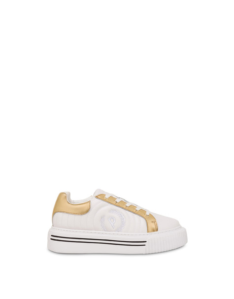 Doona knitted and laminated calfskin sneakers MOON/GOLD
