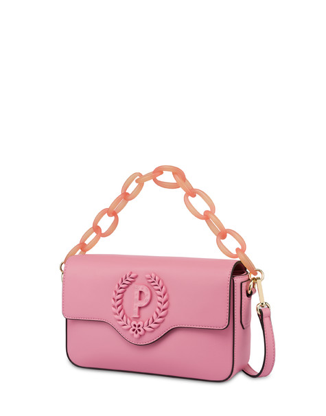 Candy bag with oversized semi-transparent chain NUDE