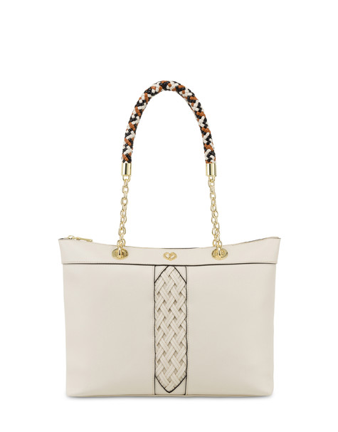 Agadir tote bag with woven insert IVORY