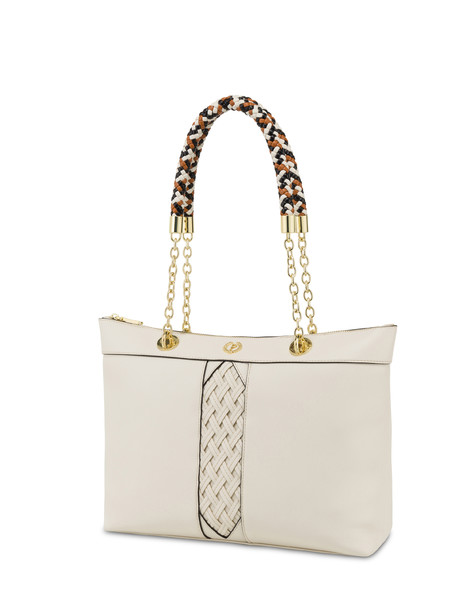 Agadir tote bag with woven insert IVORY
