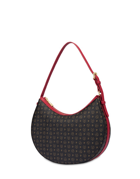 Heritage Logo Classic PVC hobo bag BLACK/LAKY RED