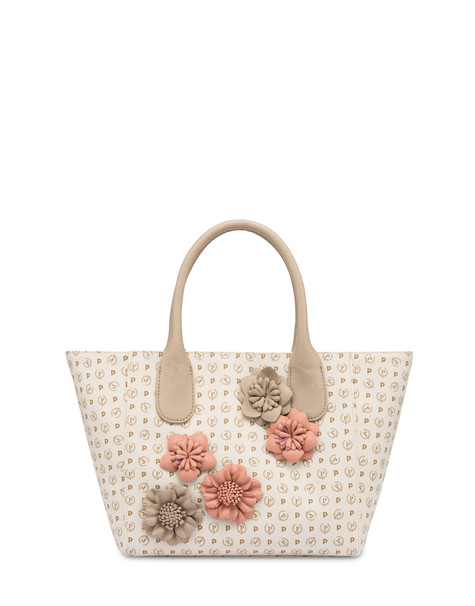 Tote bag medium Heritage Flowers AVORIO/GHIACCIO