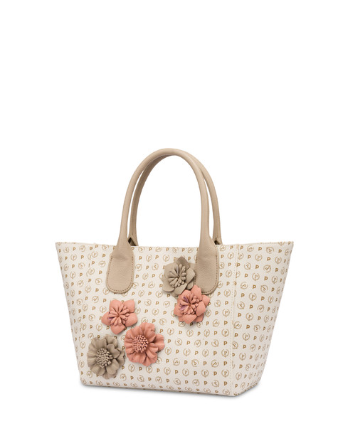 Tote bag medium Heritage Flowers AVORIO/GHIACCIO