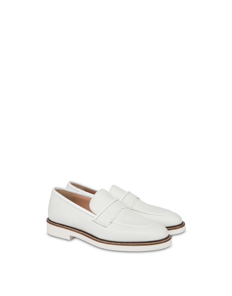 Mannish calfskin loafers WHITE/WHITE