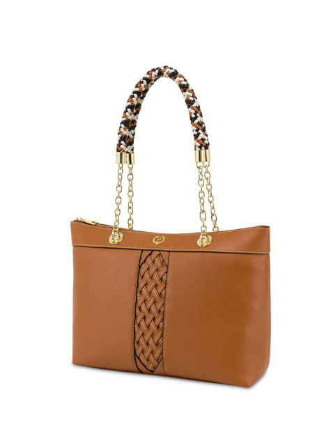 Agadir tote bag with woven insert HIDE