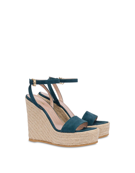 Playa Suede Wedge Sandal Peacock